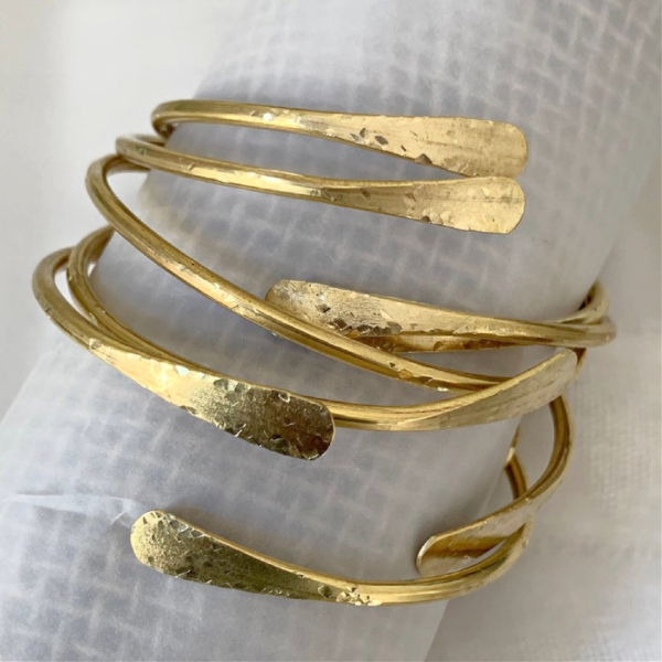 Adjustable Solid Raw Brass Stacking Bangle Cuff Bracelets