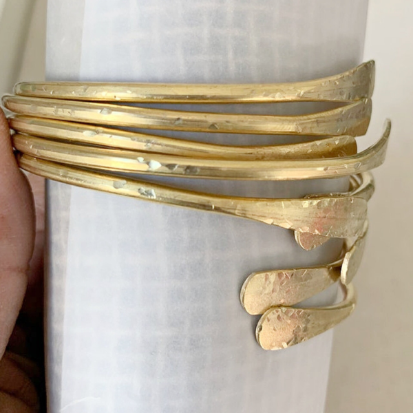 Adjustable Solid Raw Brass Stacking Bangle Cuff Bracelets