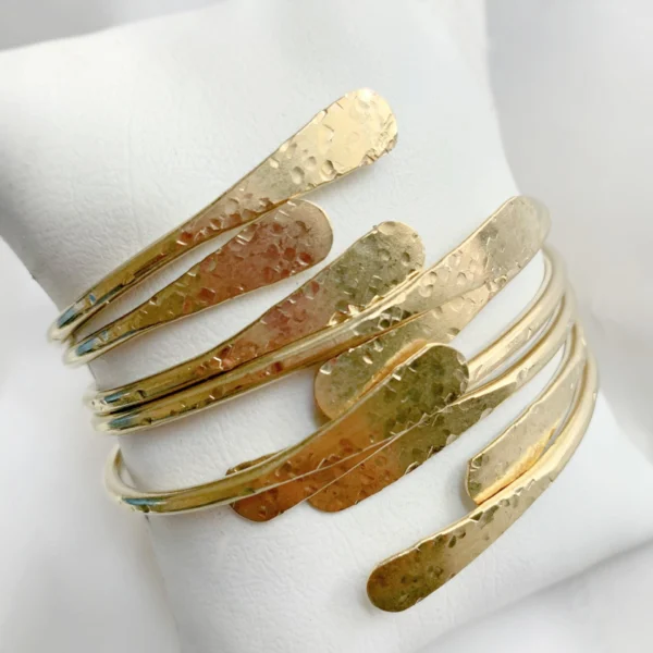 Adjustable Solid Raw Brass Stacking Bangle Cuff Bracelets